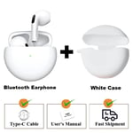 White(Case) Écouteurs sans fil Bluetooth 5.3 Air Pro 6 TWS, casque d'écoute, mini oreillettes avec micro, boîte de chargement, pour Xiaomi, iPhone