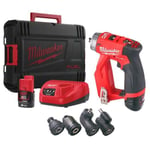 Perceuse-visseuse à mandrin amovible 12V FUEL M12 FDDXKIT-202X + 2 batteries 2Ah + chargeur + coffret HD BOX - MILWAUKEE -