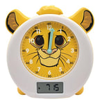 Lexibook- Disney Le Roi Lion, Simba, Mon Compagnon de Nuit Éducatif, Réveil, veilleuse, simulateur d'aube, minuterie, Double Affichage de l'heure, Batterie Rechargeable, RLT100AN, Jaune