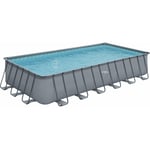 Habitat Et Jardin - Piscine tubulaire grise - 'ludo 5' - 7.32 x 3.66 x 1.32 m - sans filtration