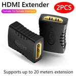 2pcs =0.5m Prolongateur HDMI femelle vers femelle 4K, adaptateur d'extension de convertisseur, écran de moniteur, ordinateur portable, PS4, PC, TV, câble d'extension HDMI, 1-2 pièces ""Nipseyteko