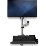 StarTech.com Wall Mount Workstation - Articulating Standing Desk w/ Ergonomic Height Adjustable Monitor Arm & Padded Keyboard Tray - 34" VESA Display - Foldable Wall Mounted Sit Stand (WALLSTSI1)