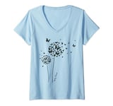 Womens daisy dream. Spring Dandelion Hearts Nature Lover V-Neck T-Shirt