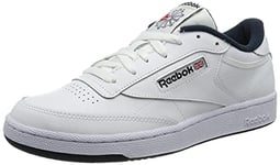 Reebok Club C 85-Shoes, Chaussures de Fitness Mixte, Blanc Intense White Navy 0, 35 EU