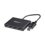 StarTech.com Répartiteur DisplayPort 1.2 à 4 ports, Adaptateur Multi-Moniteur DisplayPort vers 4x DP, Hub MST pour Ordinateur Quad 1080p 60Hz - Windows Uniquement, Pas de Pilote (MSTDP124DP)