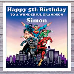 Kids Superhero Birthday Cards - Personalised With Any Age Relationship & Name