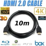 TV DVD CABLE HDMI 2.0 10m 3D 4K UltraHD 2060p noir