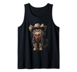 Black Cat in Cowboy Boots Tank Top