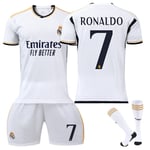 23-24 Ronaldo 7 Real Madrid tröja ny säsong senaste fotbollströjor för vuxna barn VTY-Xin E Adult XS（160-165cm）