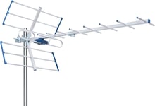 YAGI 12db Antenne extérieure UHF 21-48 Terrestre, Filtre 5G LTE intégré, Réception TNT, Permet de recevoir Les signaux DVB-T/T2, Fréquences 470-694Mhz, Longueur 101cm, LTE700, Bleu