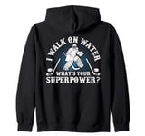 I Walk on Water Ice Hockey Lover Player Superpower Youth Zip Hoodie