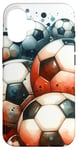 iPhone 16 Funny Cool Soccer Balls Pattern Football Soccer Design Case