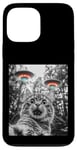 Coque pour iPhone 13 Pro Max Maine Coon Cat Selfie avec Alien OVNI Homme, Femme, Enfant