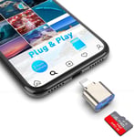 Lecteur de cartes TF pour iPhone iPad, adaptateur de carte micro SD Lightning MS cartes mémoire lecteur d'appareil photo compatible avec iPhone 14/3/12/11/X/8 Plus/8/7 Plus/7/6s Plus/6S/iPad Mini/Air