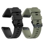 aceyoon 22mm Quick Fit Strap for Garmin Fenix 7 Pro/Fenix 7/Fenix 6/Fenix 5 Plus, Sport Silicone Replacement Watch Band for Garmin Forerunner 935/945/955/754/Approach S60/S62 (Black, Army Green)