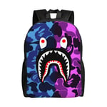 Unisex Bape Shark Camo Ryggsäckar Skolväska Bokväska Casual Daypack Ryggsäck