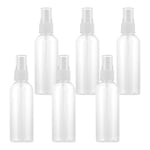 ASelected 6X100Ml Spray Bottles Clear Empty Fine Mist Plastic Mini Travel Bottle Set Small Plastic Mist Perfume Atomiser Bottles For Makeup Water Alcohol