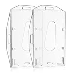 Vicloon Porte Badge, 2pcs Porte Badge Transparent, Porte-Cartes en PC Plastique, Vertical et Horizontal, Cartes Porte-Badge pour Clé De Proximité, Carte De Crédit, Nominatif et Carte D'identité