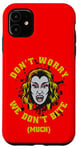 Coque pour iPhone 11 Graphique Vampire Horror We Don't Bite Much Blood