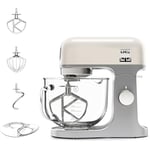 Kenwood kMix Stand Mixer for Baking, Stylish Kitchen Mixer with K-beater, Dough Hook and Whisk, 5L Glass Bowl, Removable Splash Guard, 1000 W, Cream