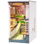 Rolife Sakura Densya DIY Book Nook Modèle Kit Maison Miniature à Construire DIY Maquette Adulte Décoration de Bibliothèque Livre Salon Booknook Puzzle 3D Bois Serre-Livres Diorama (TGB01)