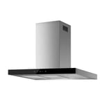 electriQ 90cm Slimline Island Cooker Hood - Stainless Steel