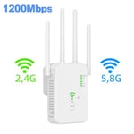 Langaton WiFi-yhteys 1200 Mbps WiFi-toistin signaalivahvistin, kaksikaistainen 2,4G 5G WiFi-laajennus 802.11ac Gigabit WiFi WPS-reitittimellä Verkkoantenni EU-liitin 2,4G 5,8G 1200Mbps