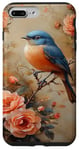 Coque pour iPhone 7 Plus/8 Plus Oiseau Roses Fleur Aquarelle Bluebird