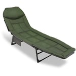 Einfeben - Chaise longue de pêche xxl 195 x 65 x 32 cm Chaise longue pliable et stable Lit de camp 6 pieds