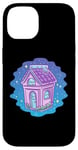 Coque pour iPhone 14 Kawaii Purple House Galaxy Art Mignon Fantasy Night Scène