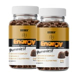 Weider Pack Duo Energy Caffeine Gummies (2x80 Gommes) Goût Cola. Gommes de Caféine avec Guarana, Taurine, Vitamine B et C. Sans sucres. Sans allergènes.