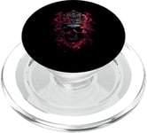 Crâne avec couronne dans la conception de tatouage cyberpunk PopSockets PopGrip pour MagSafe