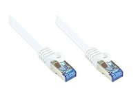 Kabelmeister SO-33845 Câble patch Ethernet Cat6A 10 Gigabits LAN 15 m avec conducteur en cuivre, protection anti-accrochage RNS, double blindage S/FTP, PiMF, 500 MHz, sans halogène Blanc