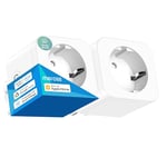 Meross Prise Connectée (Type F), 16A Prise WiFi Compatible avec Apple HomeKit, Alexa et Google Home, Lot de 2 Prises avec Mesure de Consommation Électrique, Commande Vocale et Contrôle à Distance