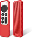 Coque de Protection Compatible avec Apple TV Siri Remote 2022/2021 - Etui Léger et Antidérapant Résistant aux Chocs Coque en Silicone, Rouge.[G802]