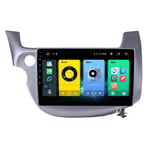 Android 10 Car GPS Navigation Multimedia Radio 10.1 Inch QLED Screen for Honda Fit Jazz 2007-2014, Support FM DSP RDS/Carplay Android Auto/BT/Split Screen/Steering Wheel Control,Silver,7862: 4+64