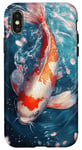 Coque pour iPhone X/XS Poisson koï traditionnel japonais Sakura du Japon