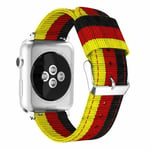 Apple Watch Series 4 40mm kellon vaihto ranneke valmistettu raidallisesta nailonista - Keltainen/ Punainen/ Musta Monivärinen