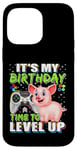 Coque pour iPhone 14 Pro Max It's My Birthday Pig Time to Level Up Jeu vidéo