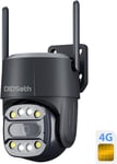 3G/4G Lte Caméra De Surveillance Extérieur Avec Carte Sim, Hd 2Mp Caméra Extérieure Filaire, 30M Vision Nocturne Couleur, Détection Humaine Et De Mouvement, Suivi Automatique, Ip66