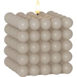 Blockljus Flamme Dot Beige 13cm