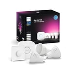 Philips Hue White & Color Ambiance Kit de Démarrage, lot de 2 ampoules connectées E27 75W, 1100 Lumens, Pont et télécommande, Contrôle Bluetooth, Intégration Alexa/Google Assistant/Apple HomeKit