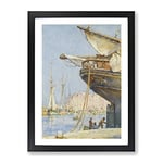 Painting The Rudder By Henry Scott Tuke Classic Painting Framed Wall Art Print, Ready to Hang Picture for Living Room Bedroom Home Office Décor, Black A2 (64 x 46 cm)