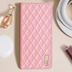 Avizar Folio case for Poco F6 Pro Quilted leather effect, Light Pink