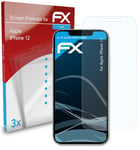 atFoliX 3x Screen Protection Film for Apple iPhone 12 Screen Protector clear