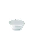 Zafferano Striche - Porcelain Salad Bowl, Diameter 210 mm, Colour Pois Grey, Dishwasher-Safe up to 60° - Set 2 Pieces