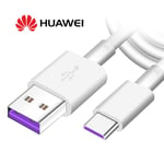 Câble de charge rapide Huawei USB Type C HL1289 AP71 5A 1 mètre Blanc pour Huawei P30 Lite