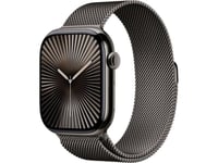 Apple Watch Series 10 (Gps + Cellular) - 46 Mm - Skiffer Titan - Smart Klocka Med Milanesisk Loop - Nät Av Rostfritt Stål - Skiffer - Bandstorlek: S/M - 64 Gb - Lte, Wi-Fi 4, Uwb, Bluetooth - 4G - 41.7 G