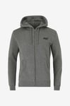 Superdry - Huvtröja Essential Logo Zip Hoodie - Grå