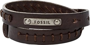 Fossil Bracelet for Men Vintage Casual, Double wrap total length: 480mm brown Leather Bracelet, JF87354040